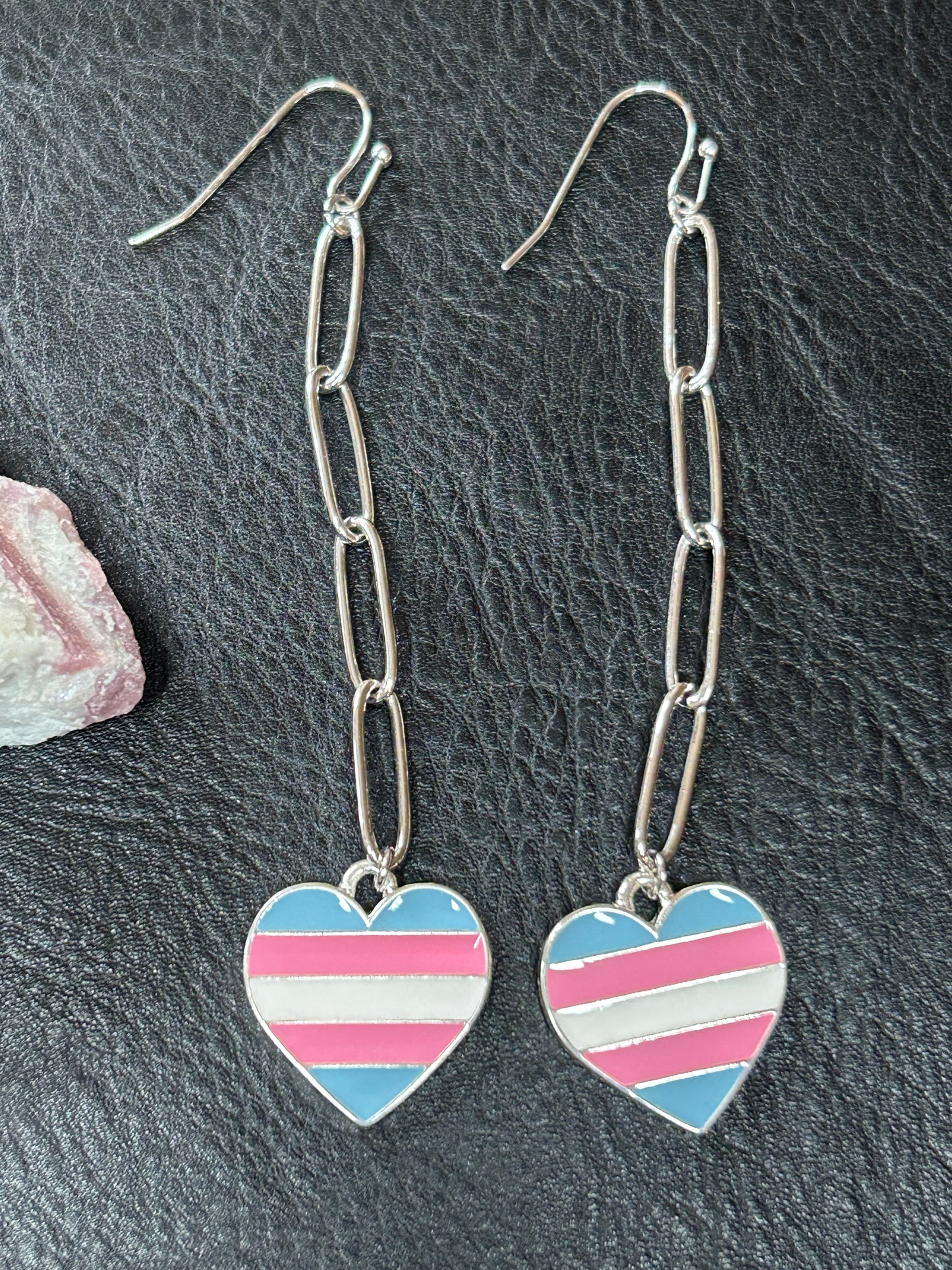 Transgender Heart Drop Earrings