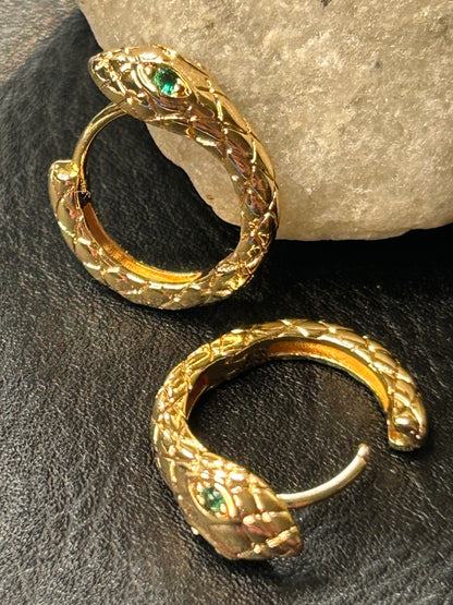 Snake Bite Huggie Hoop Earrings