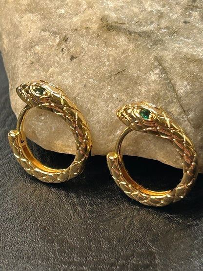 Snake Bite Huggie Hoop Earrings