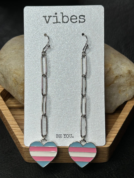 Transgender Heart Drop Earrings