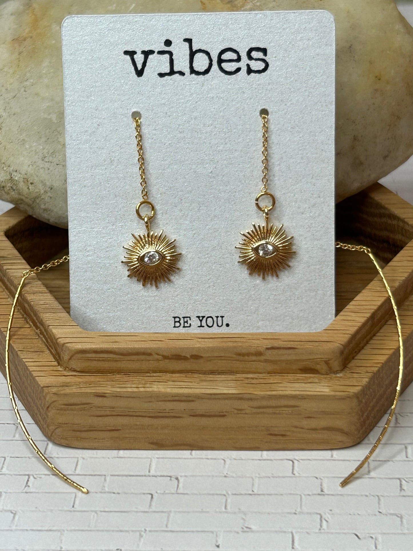 Eye Of The Sun Threader Drop Earrings