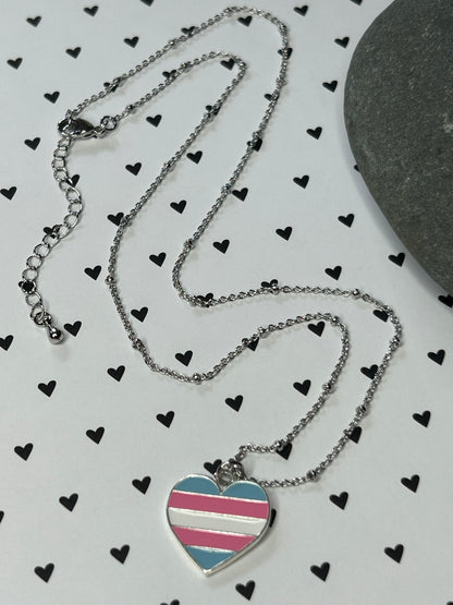 Transgender Heart Necklace