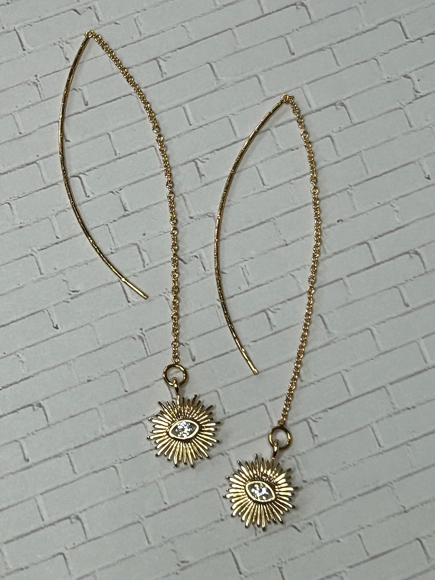 Eye Of The Sun Threader Drop Earrings